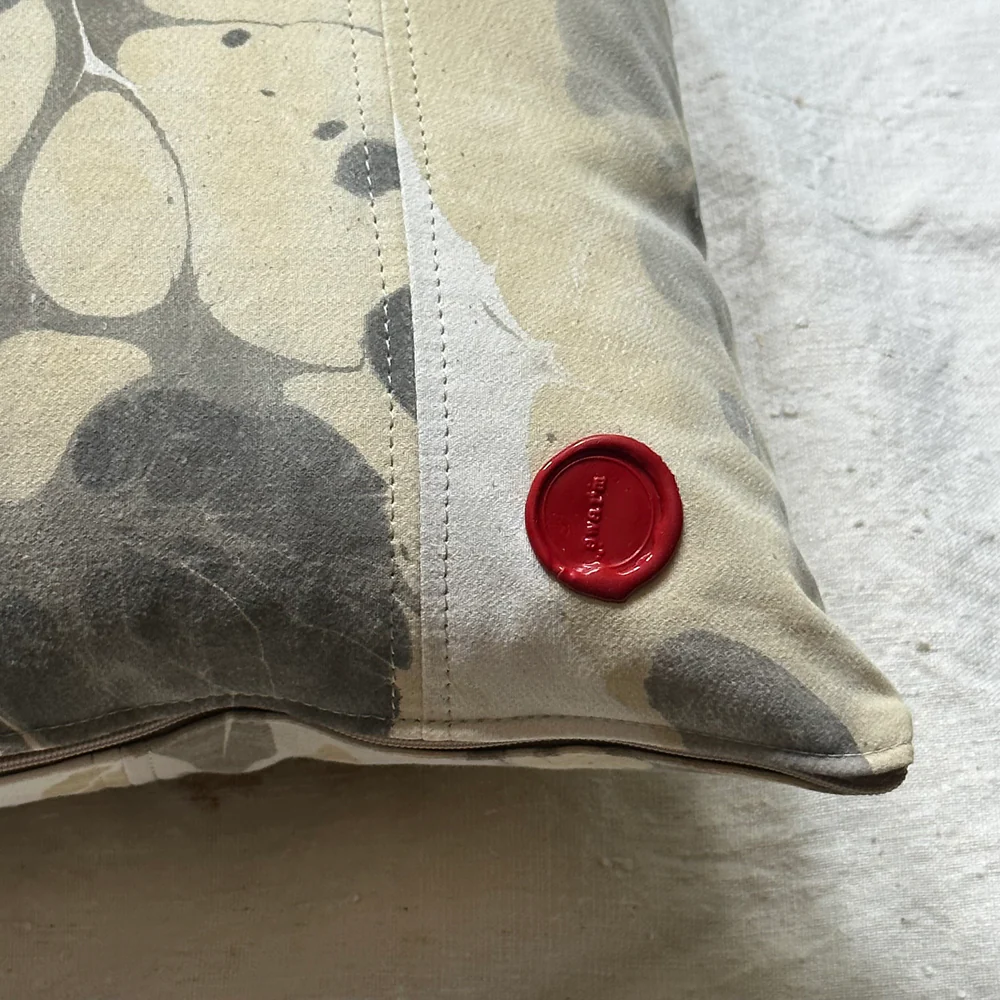 Hand Marbled One-of-a-Kind Pillow (SW03) - Image 3