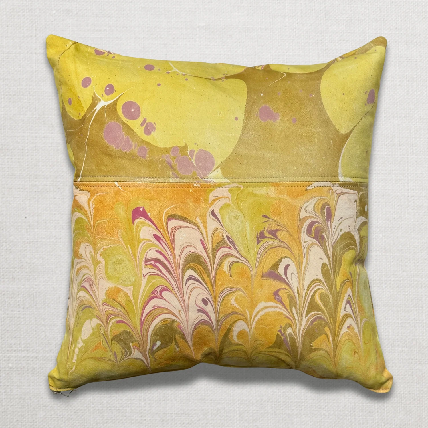 Hand Marbled One-of-a-Kind Pillow (SW05) - Image 2