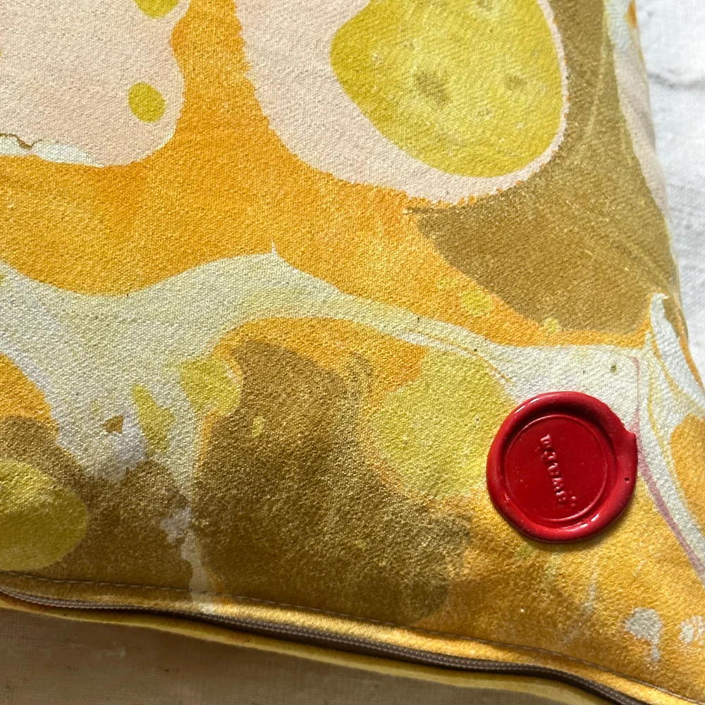 Hand Marbled One-of-a-Kind Pillow (SW05) - Image 4