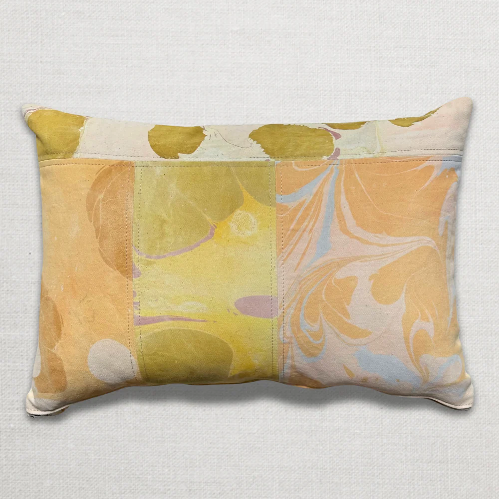 Hand Marbled One-of-a-Kind Pillow (SW12) - Image 2
