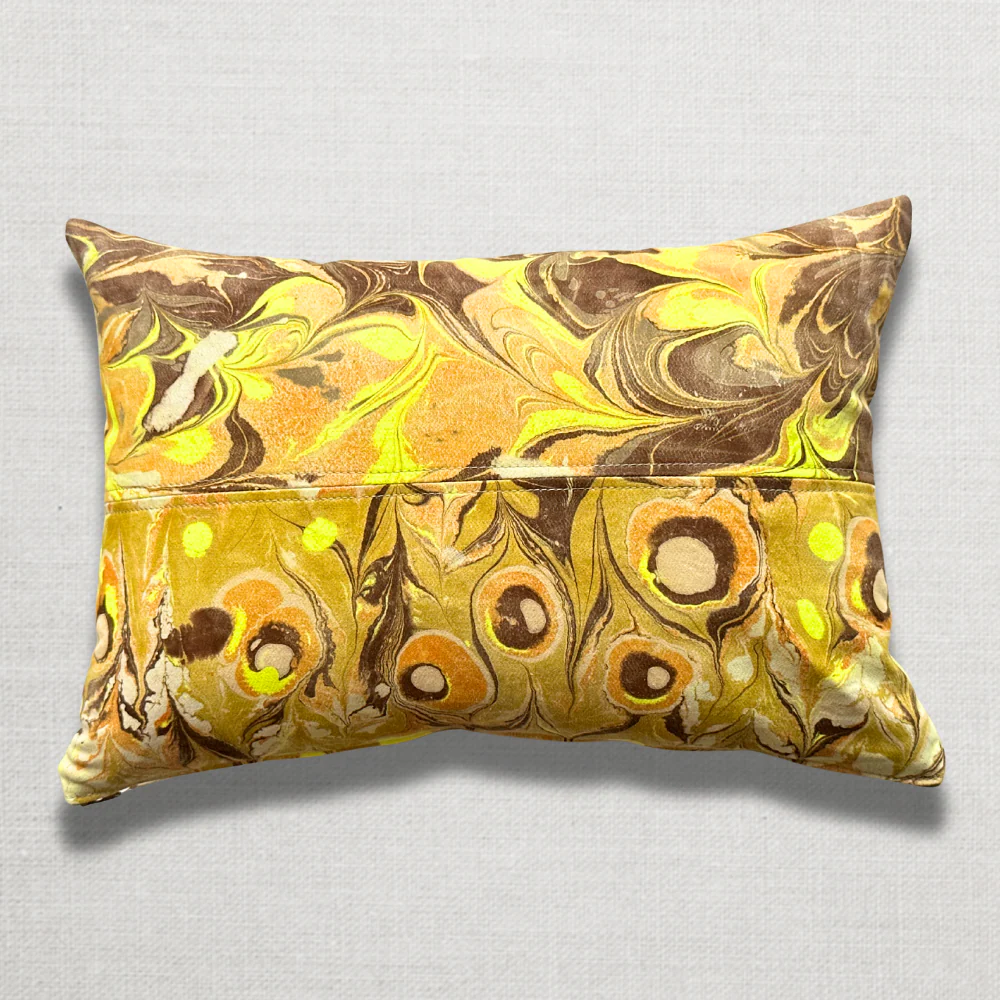 Hand Marbled One-of-a-Kind Pillow (SW718)
