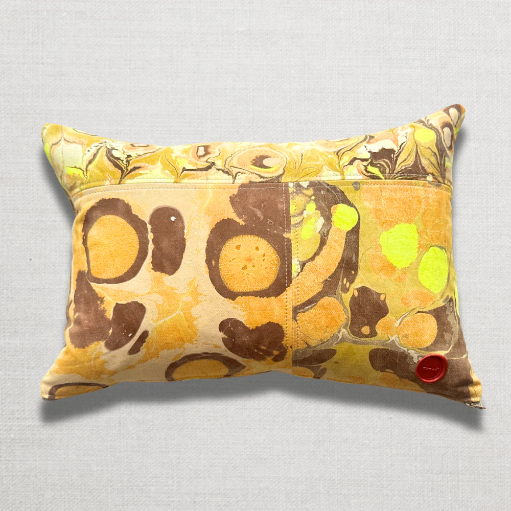 Hand Marbled One-of-a-Kind Pillow (SW718) - Image 2