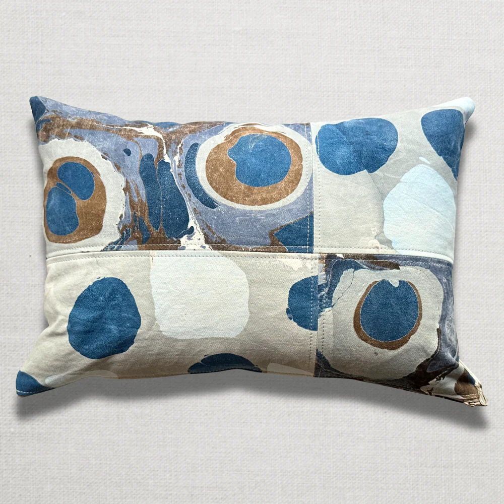 Hand Marbled One-of-a-Kind Pillow (SW719)
