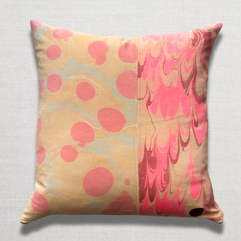Hand Marbled One-of-a-Kind Pillow (SW723) - Image 2
