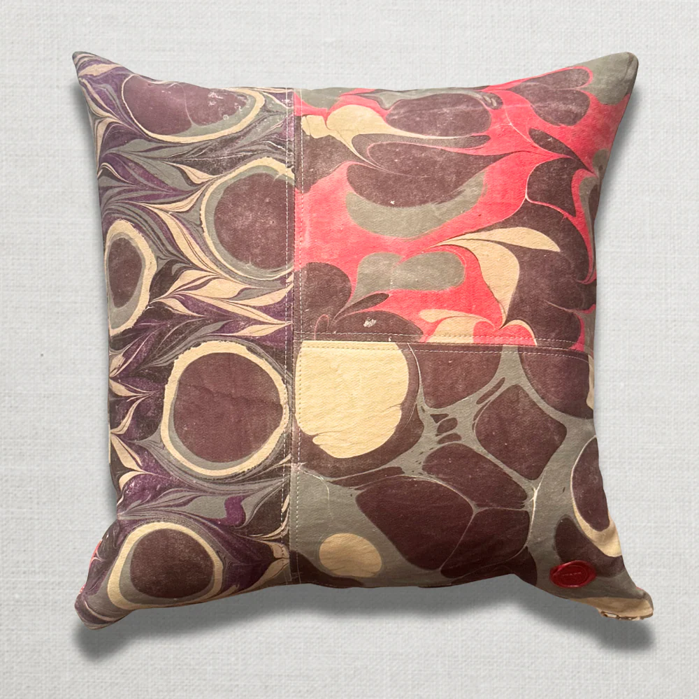 Hand Marbled One-of-a-Kind Pillow (SW728) - Image 3