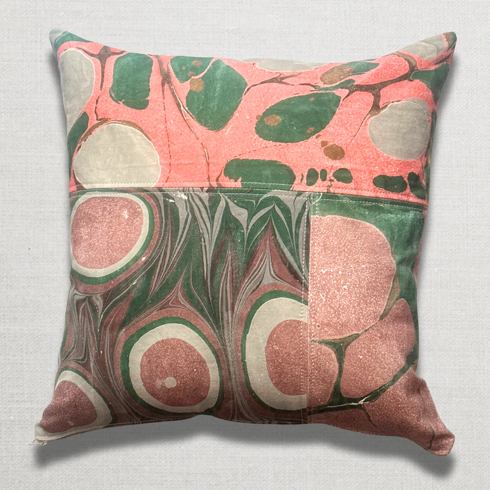 Hand Marbled One-of-a-Kind Pillow (SW729) - Image 2