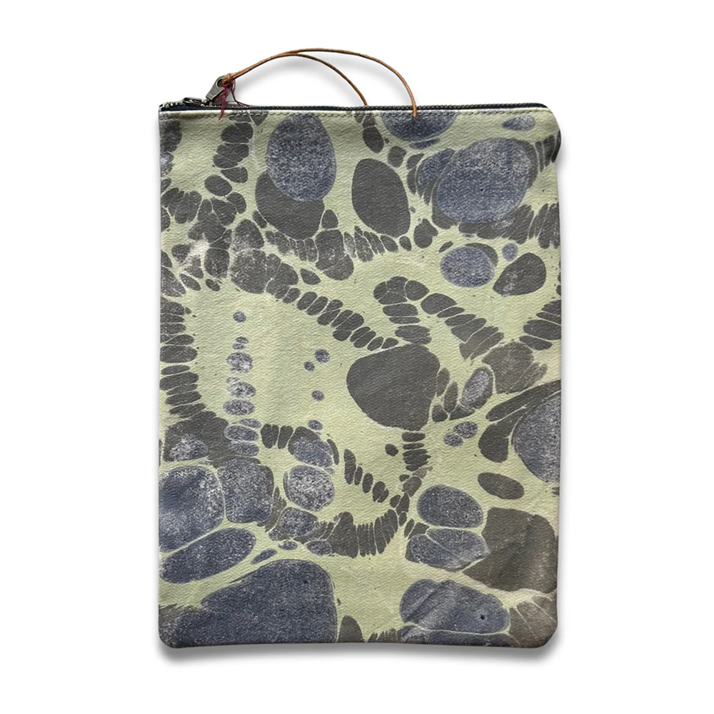 Hand Marbled One-of-a-Kind Zipper Pouch (#P04) - Image 2