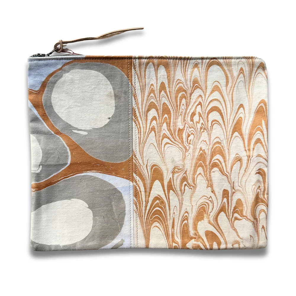 Hand Marbled One-of-a-Kind Zipper Pouch (#P06) - Image 2