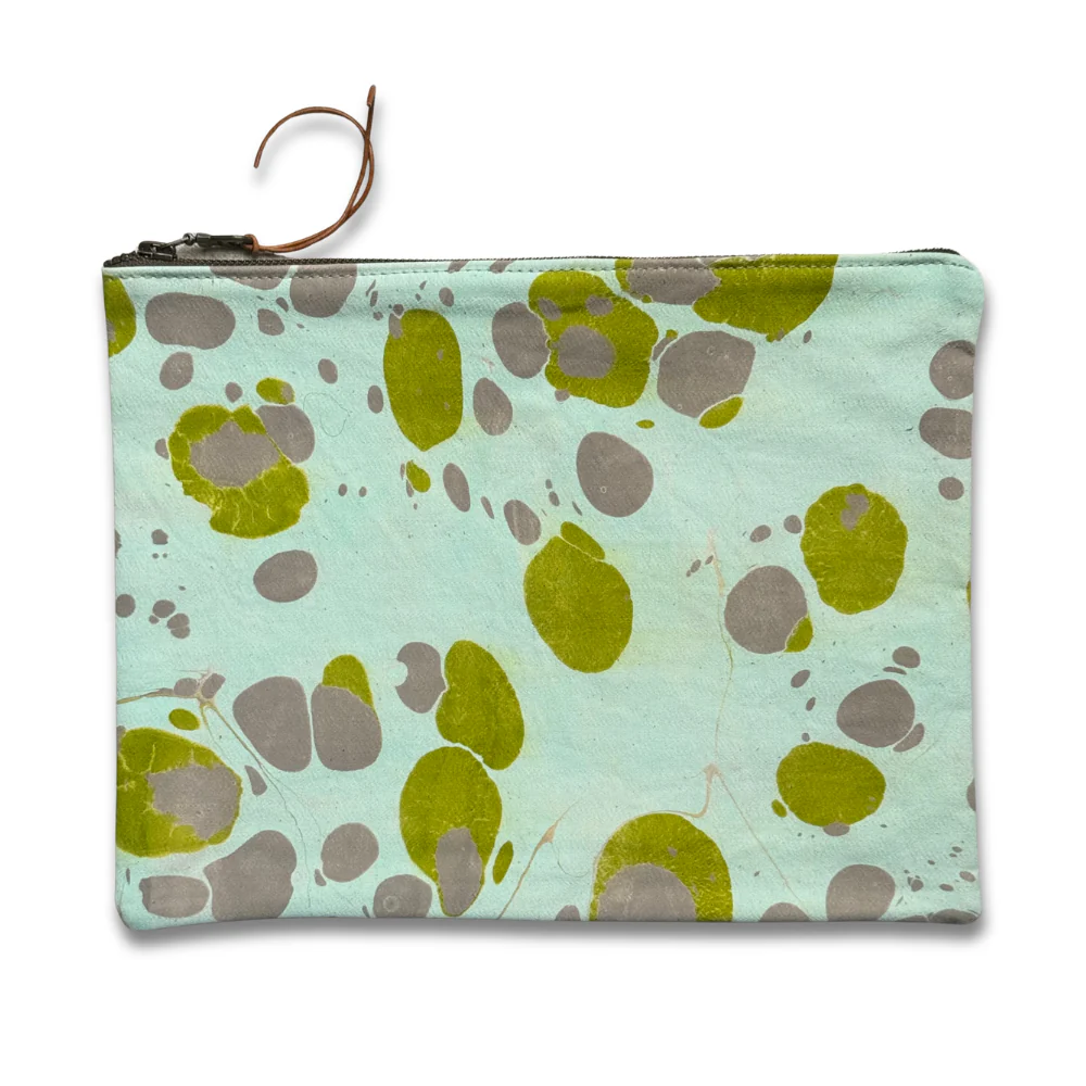 Hand Marbled One-of-a-Kind Zipper Pouch (#P07) - Image 2