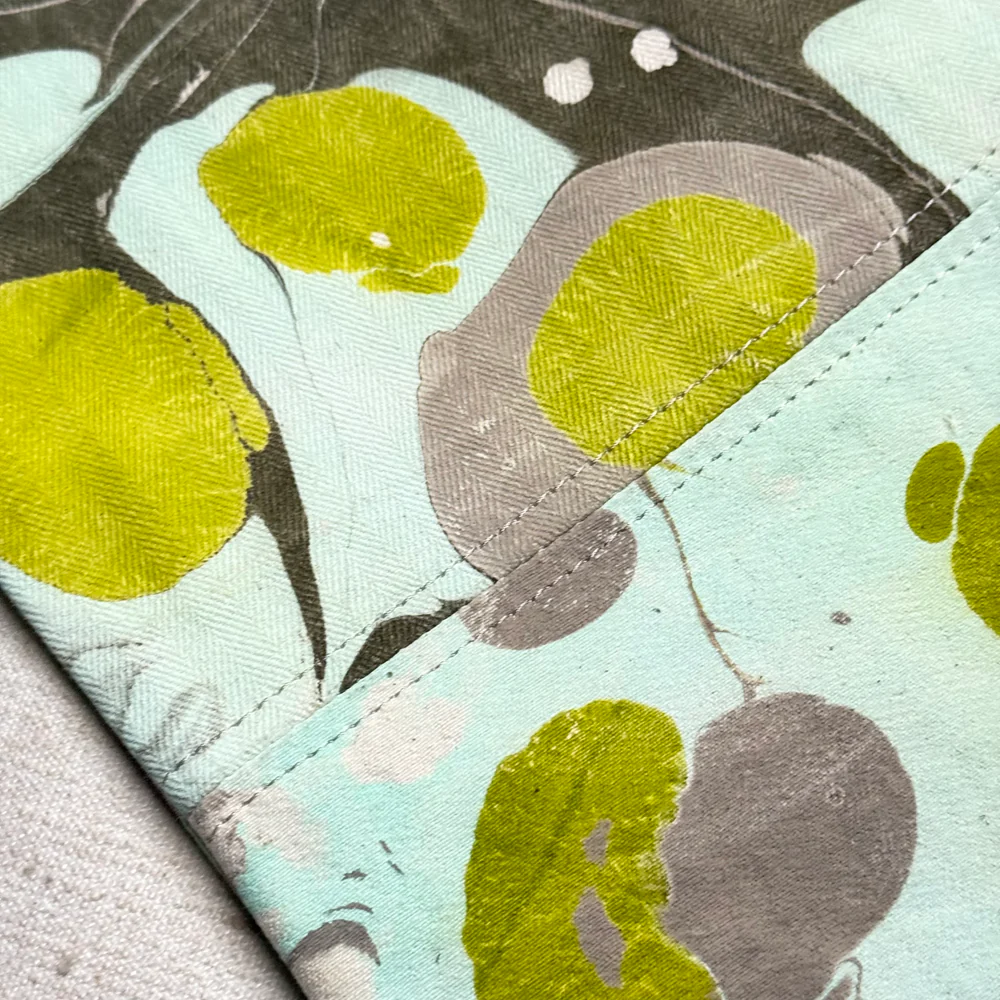 Hand Marbled One-of-a-Kind Zipper Pouch (#P07) - Image 4