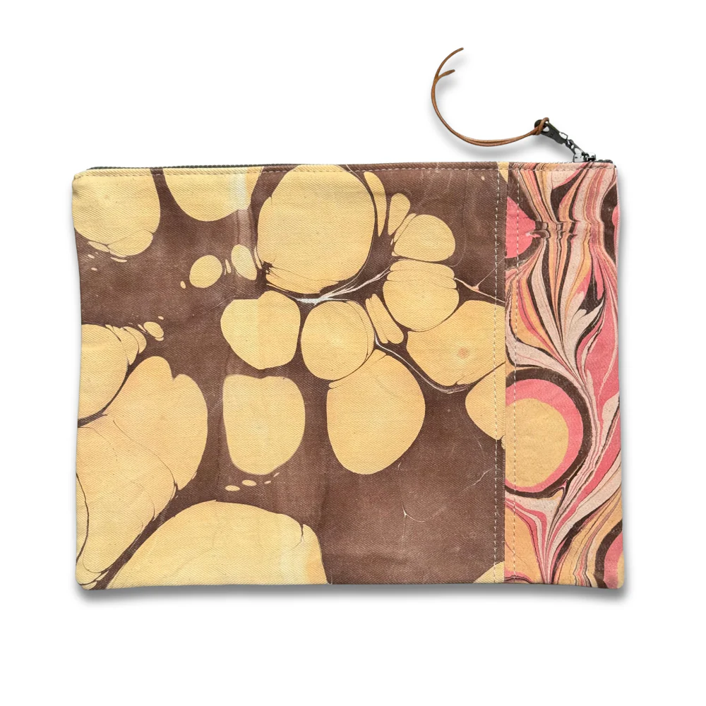 Hand Marbled One-of-a-Kind Zipper Pouch (#P08)