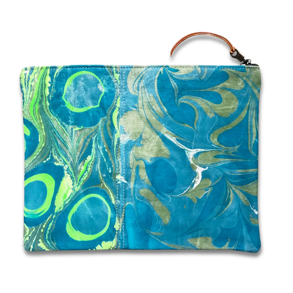 Hand Marbled One-of-a-Kind Zipper Pouch (#P10) - Image 2