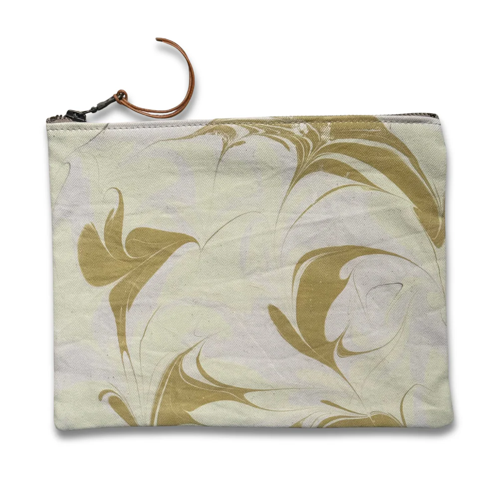 Hand Marbled One-of-a-Kind Zipper Pouch (#P13) - Image 2