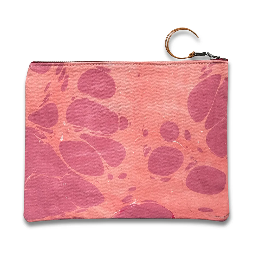 Hand Marbled One-of-a-Kind Zipper Pouch (#P14)