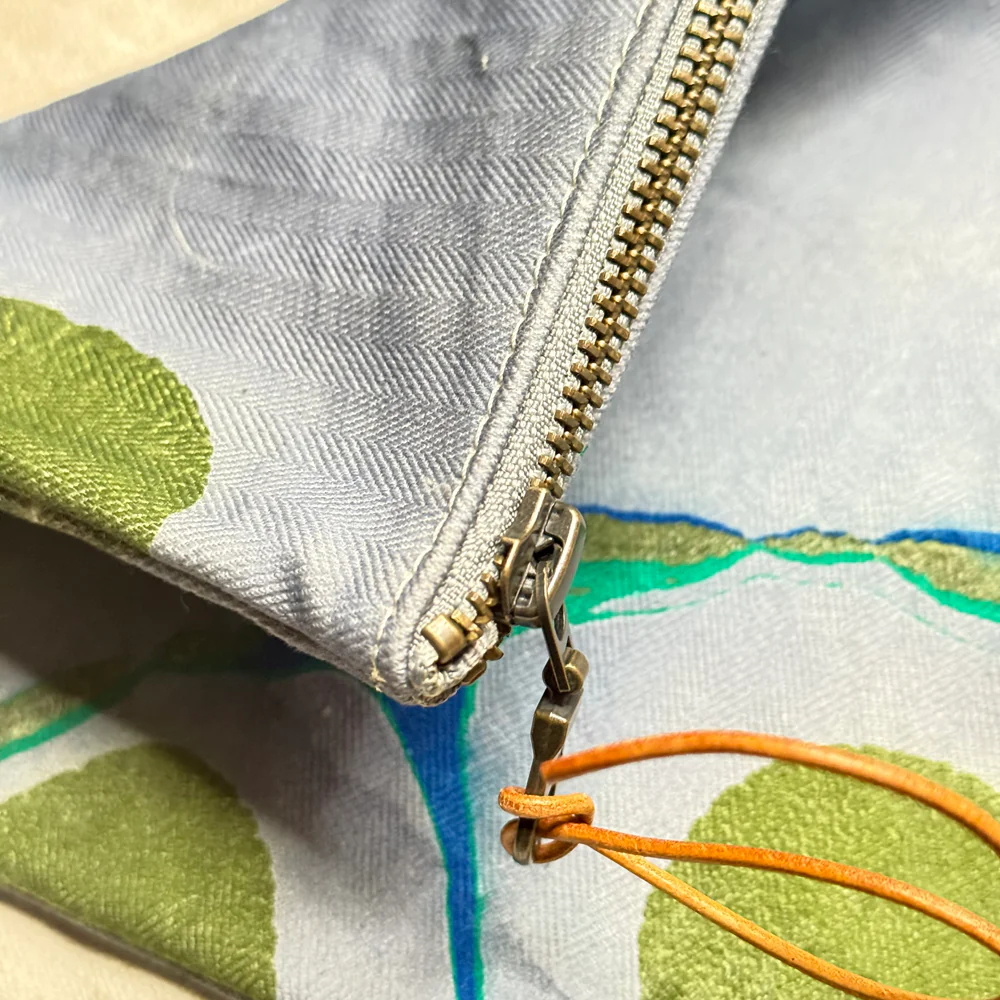 Hand Marbled One-of-a-Kind Zipper Pouch (#P16) - Image 4