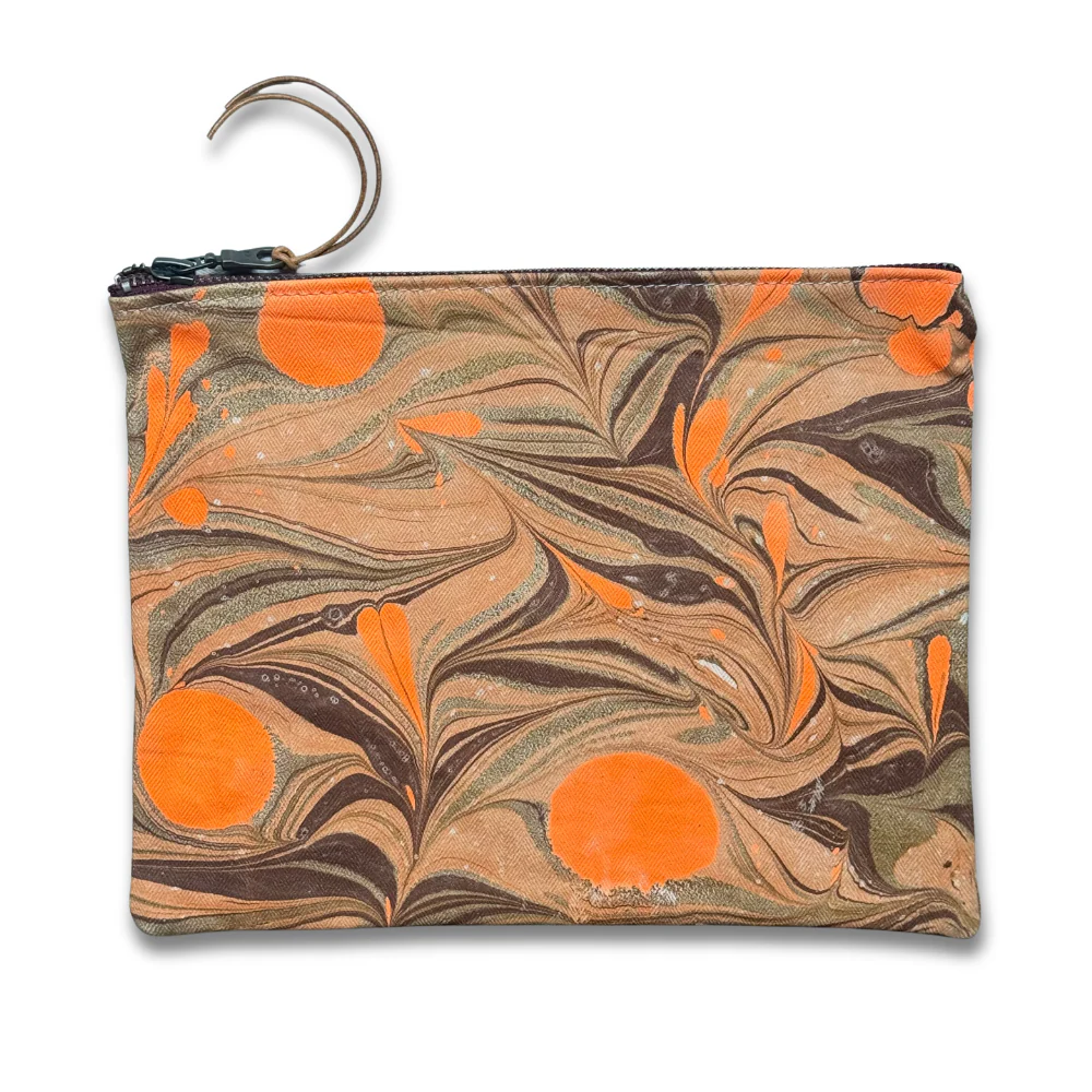 Hand Marbled One-of-a-Kind Zipper Pouch (#P17) - Image 2