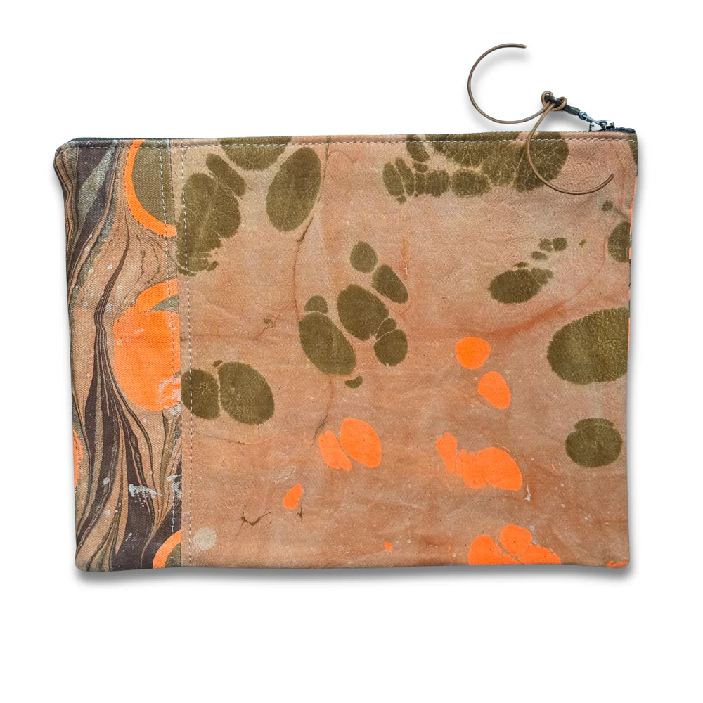 Hand Marbled One-of-a-Kind Zipper Pouch (#P19) - Image 2