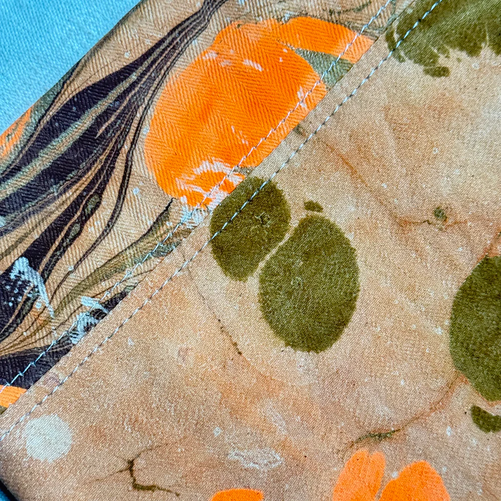 Hand Marbled One-of-a-Kind Zipper Pouch (#P19) - Image 3