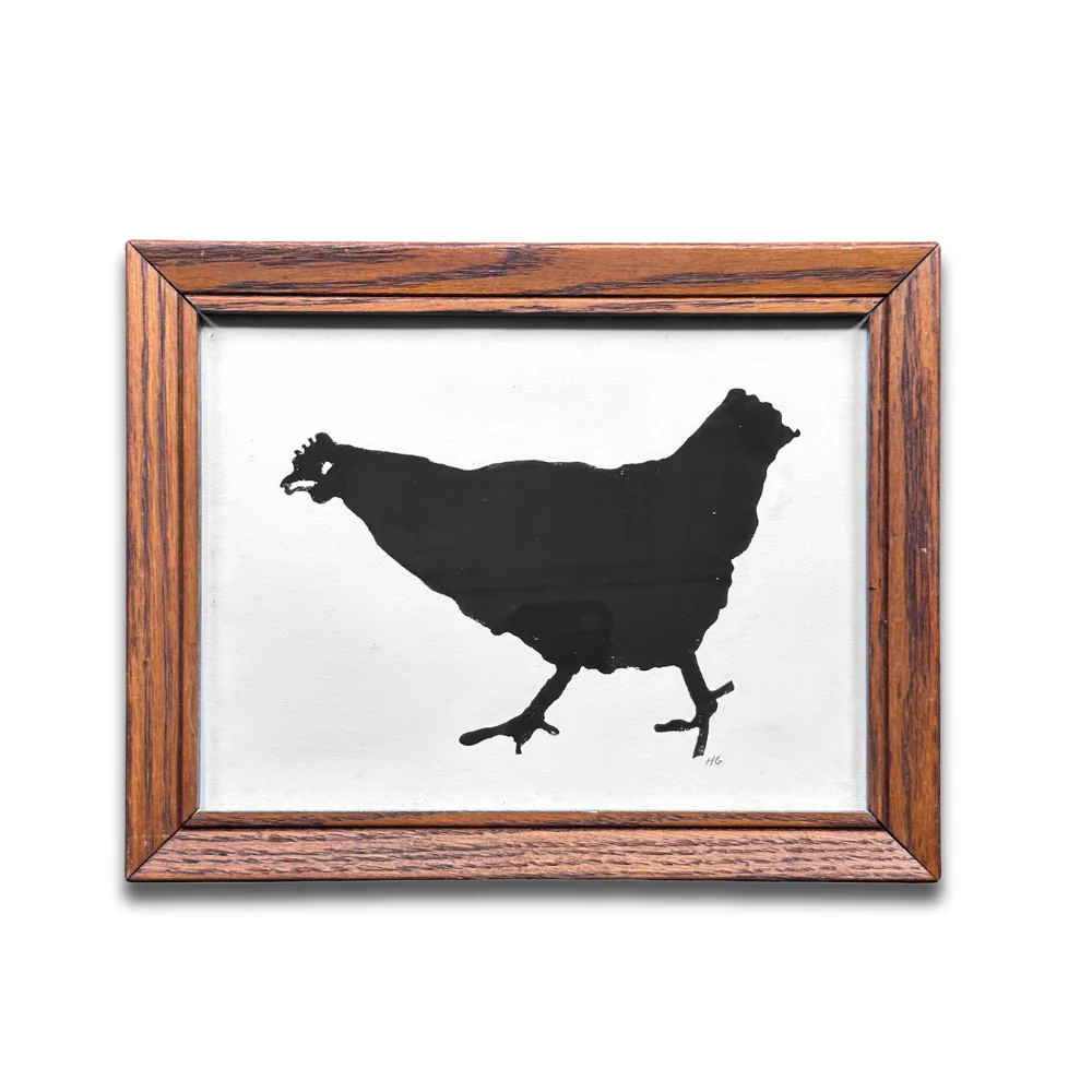 "Hen" in a Vintage Frame