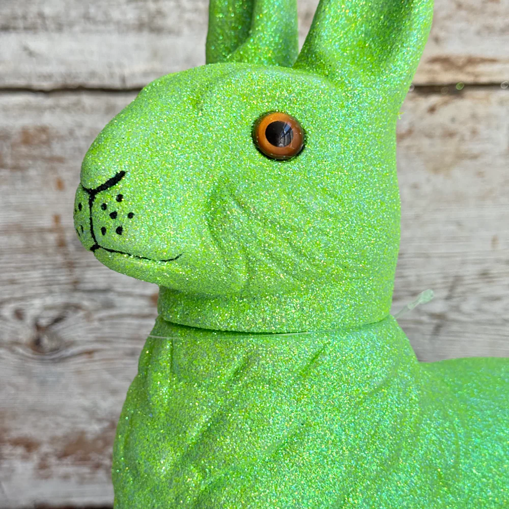 Ino Schaller Extra-Large Glitter Bunny Candy Container in Green - Image 2
