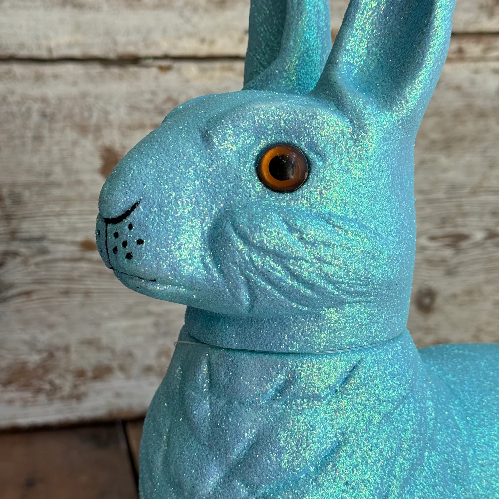 Ino Schaller Extra-Large Glitter Bunny Candy Container in Light Blue - Image 2