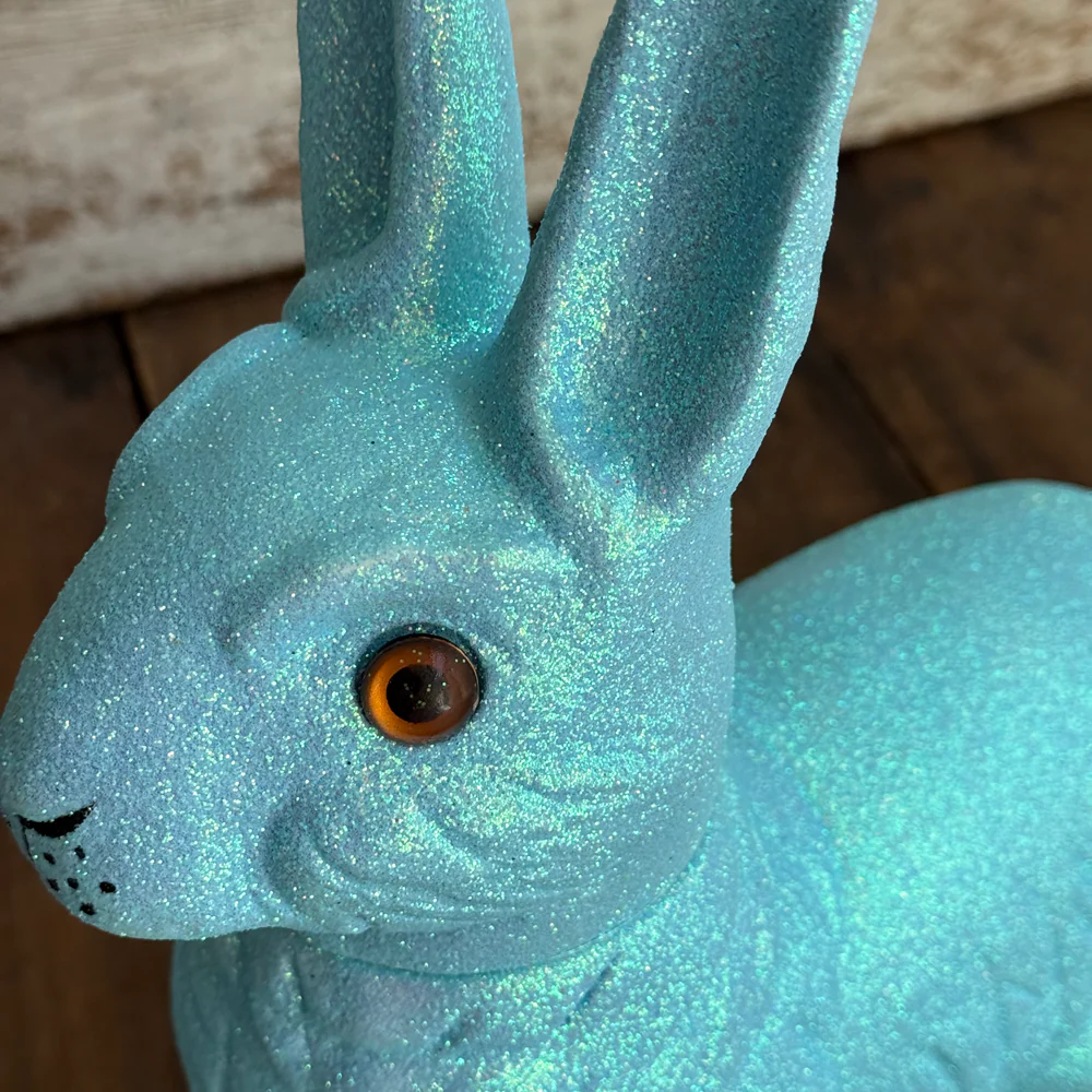 Ino Schaller Extra-Large Glitter Bunny Candy Container in Light Blue - Image 4