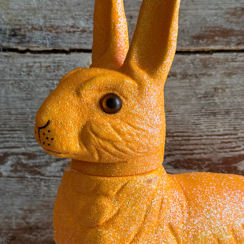 Ino Schaller Extra-Large Glitter Bunny Candy Container in Orange - Image 2