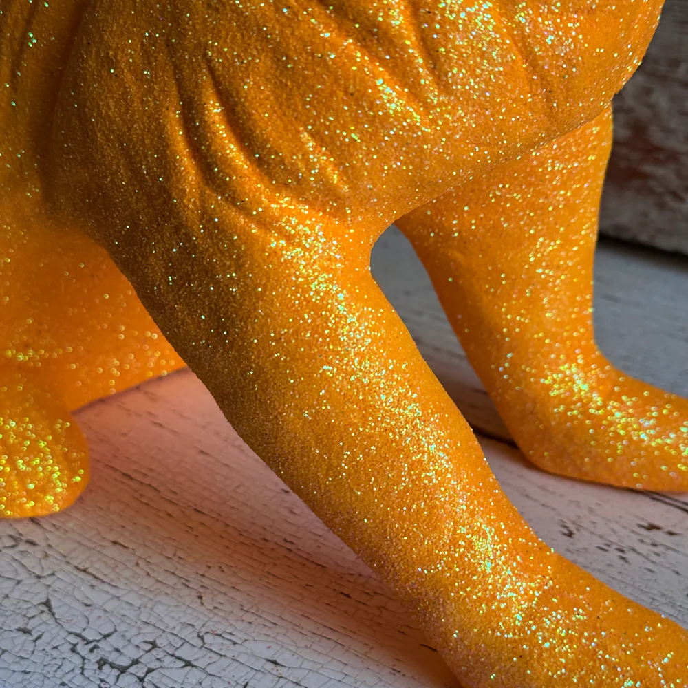 Ino Schaller Extra-Large Glitter Bunny Candy Container in Orange - Image 3