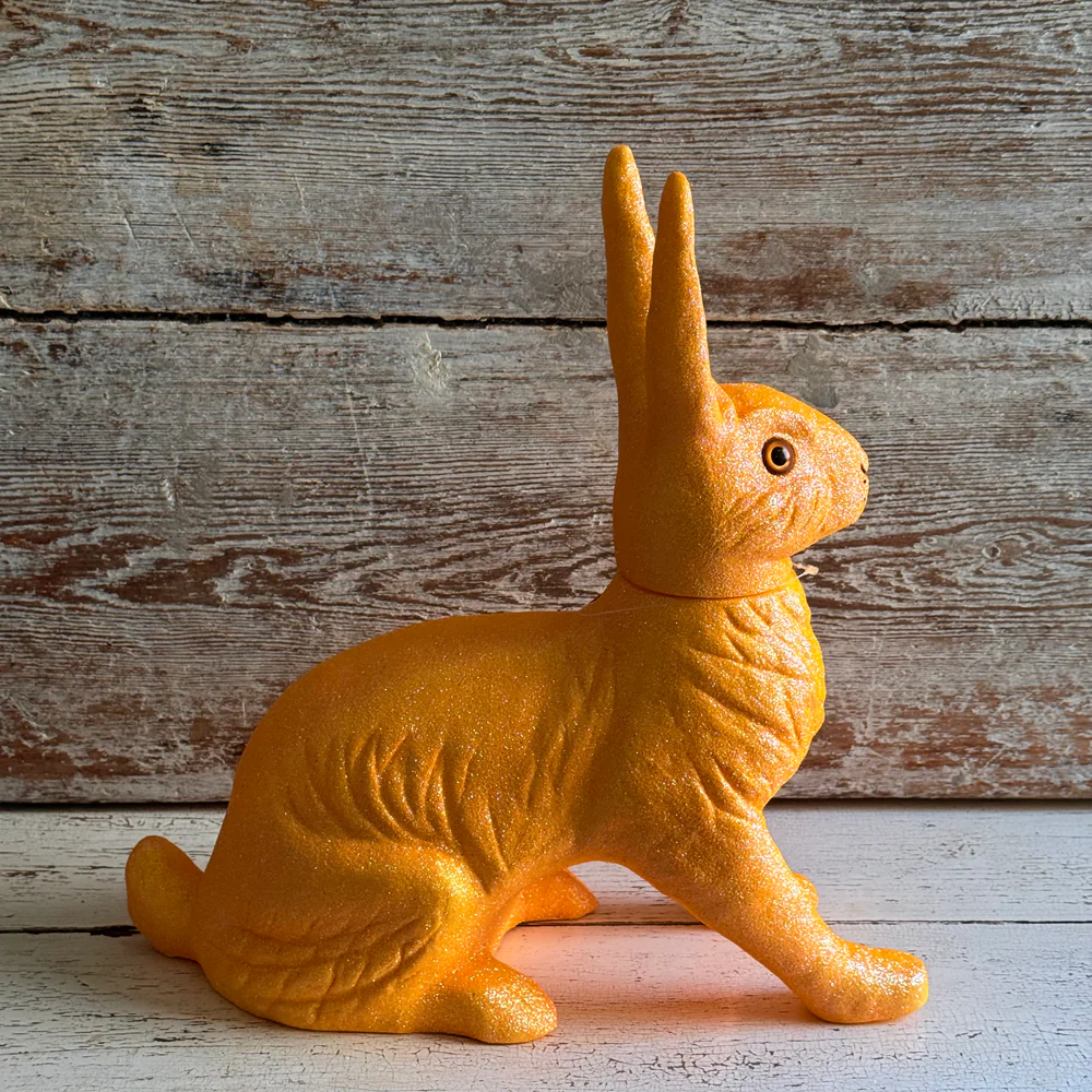 Ino Schaller Extra-Large Glitter Bunny Candy Container in Orange - Image 4