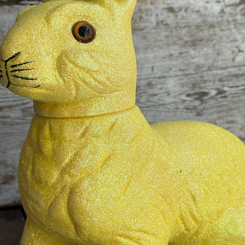 Ino Schaller Extra-Large Glitter Bunny Candy Container in Yellow - Image 2