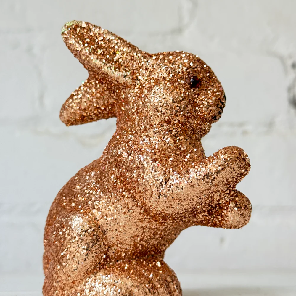 Ino Schaller Extra-Small Sitting Glitter Bunny in Champagne - Image 2