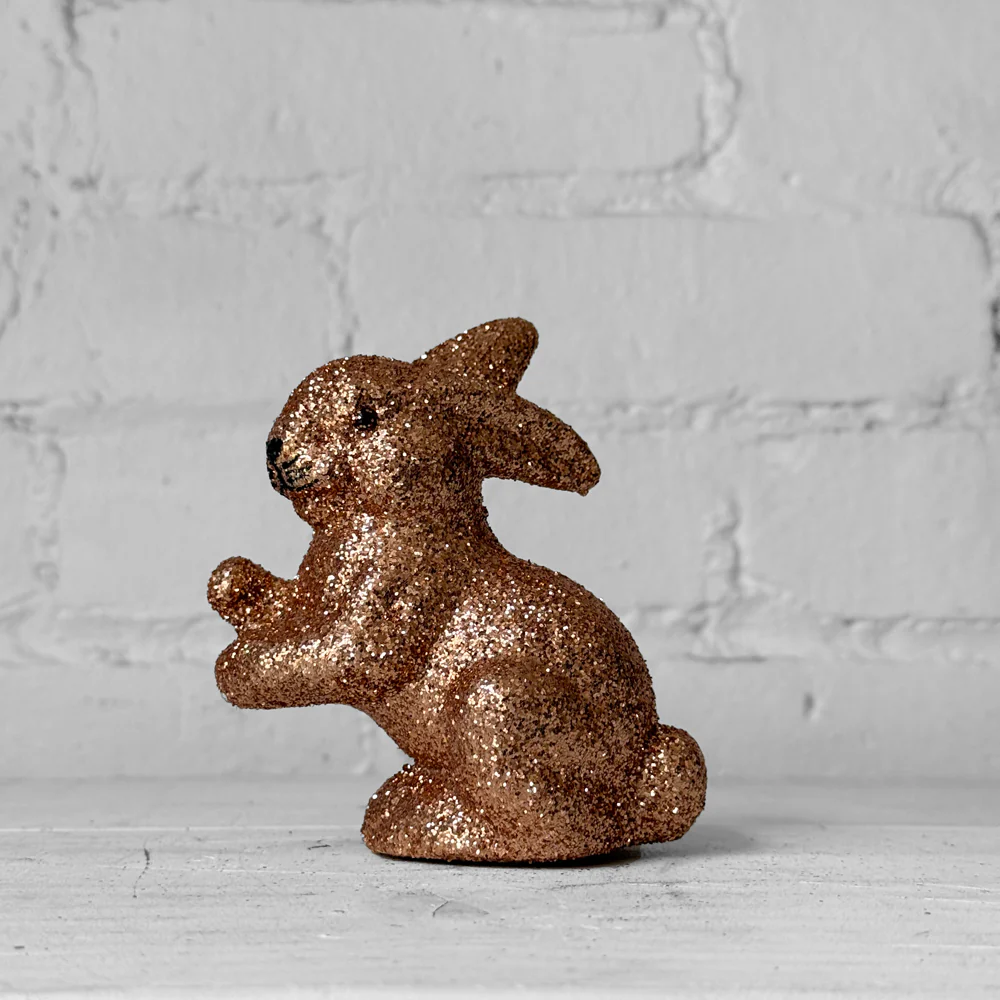 Ino Schaller Extra-Small Sitting Glitter Bunny in Champagne - Image 3