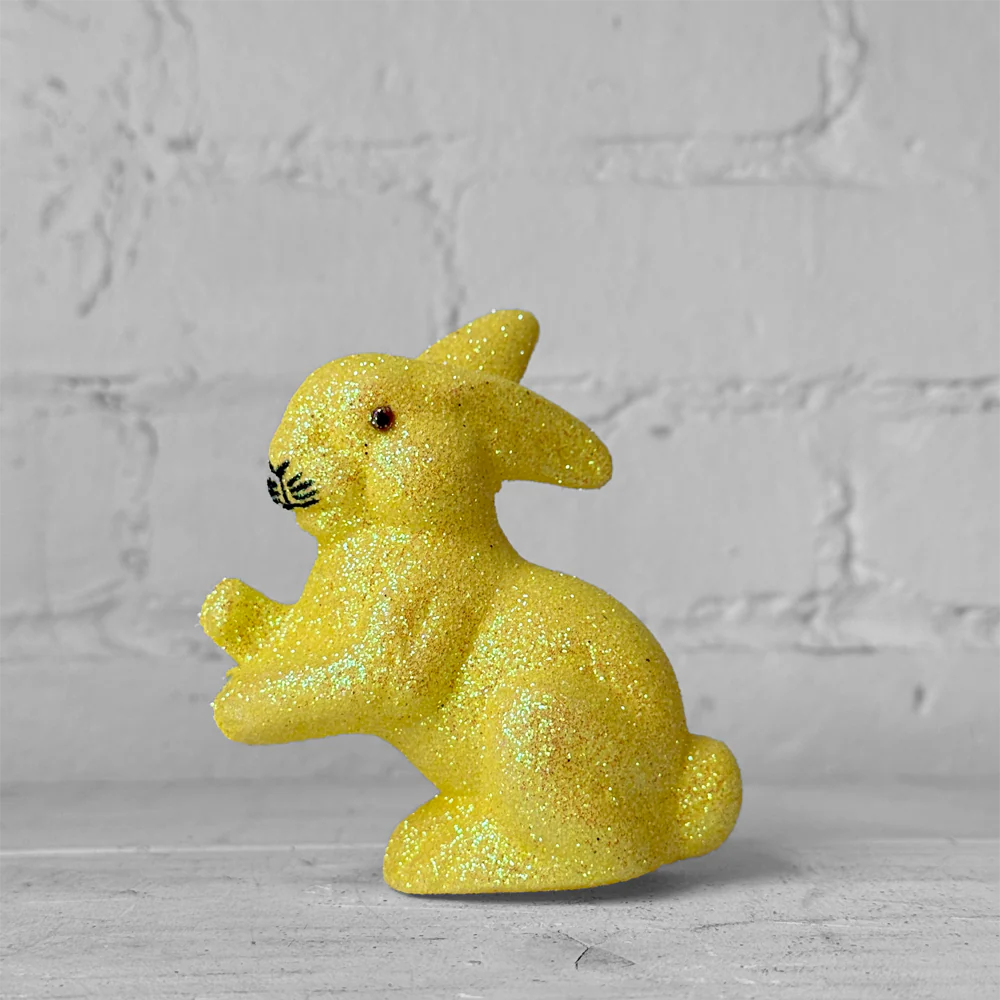 Ino Schaller Extra-Small Sitting Glitter Bunny in Yellow - Image 2