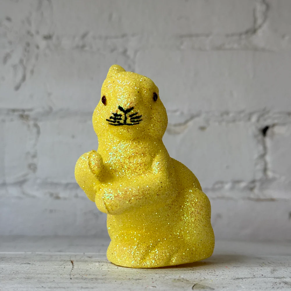 Ino Schaller Extra-Small Sitting Glitter Bunny in Yellow - Image 3