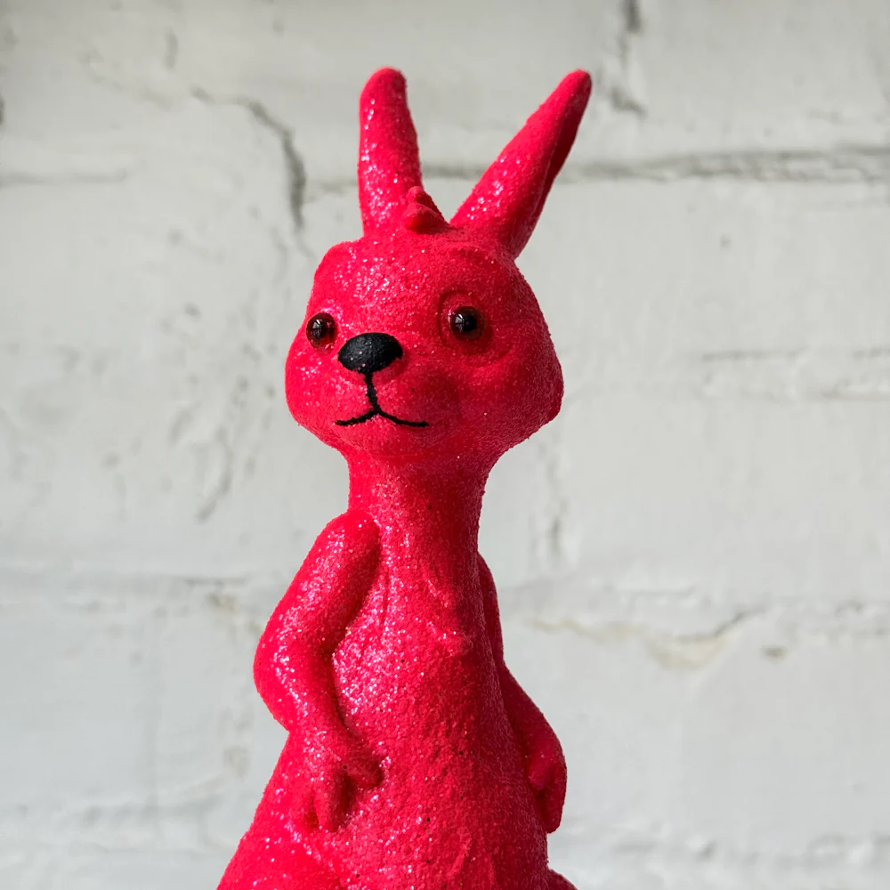 Ino Schaller Glitter Bunny in Hot Pink - Image 2