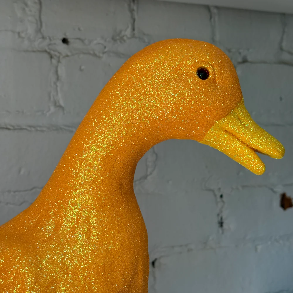 Ino Schaller Large Glitter Duck in Light Orange - Image 2