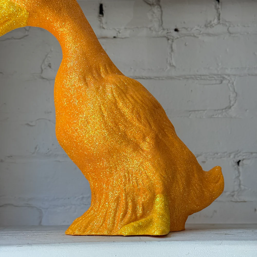 Ino Schaller Large Glitter Duck in Light Orange - Image 3