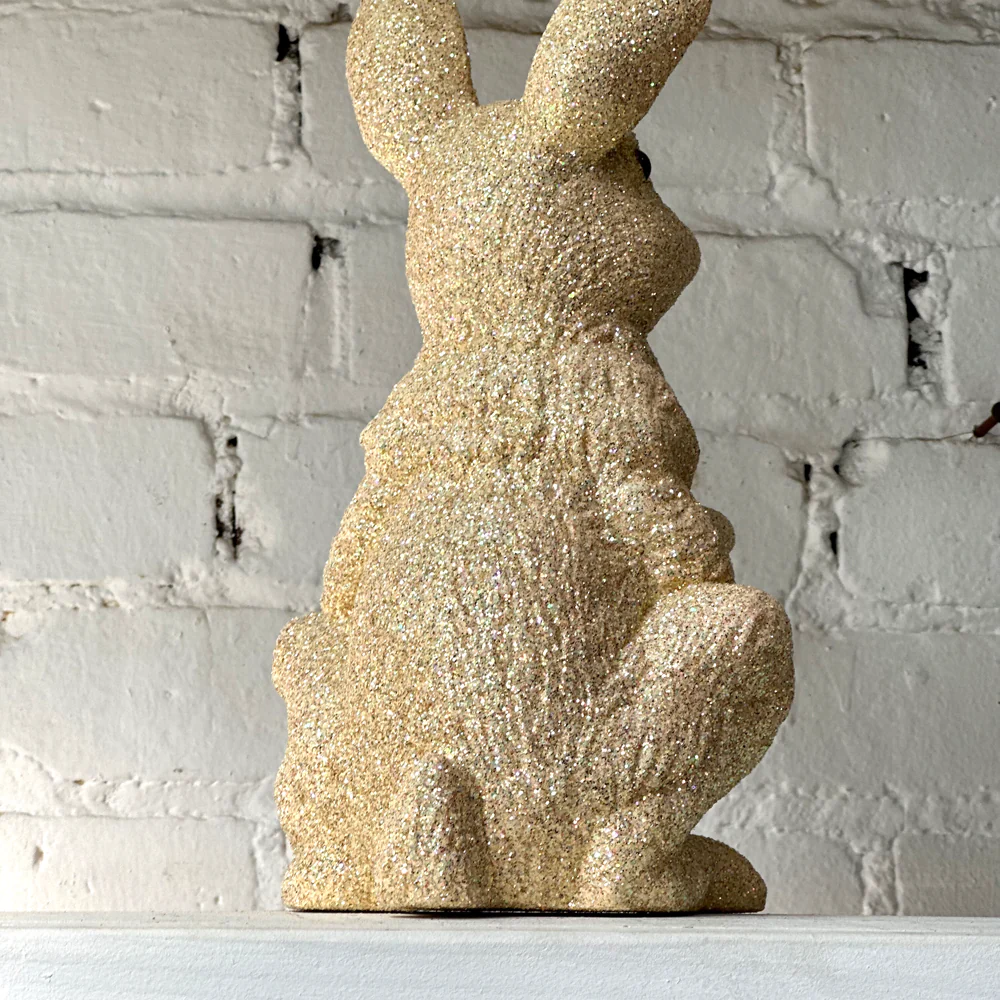 Ino Schaller Large Standing Glitter Bunny in Gold - Image 4