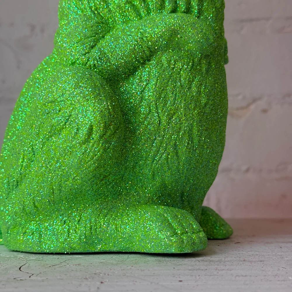 Ino Schaller Large Standing Glitter Bunny in Light Green - Image 4