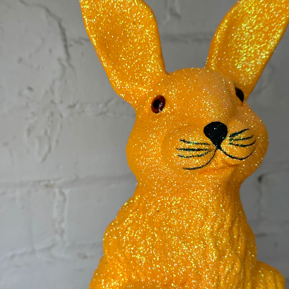 Ino Schaller Large Standing Glitter Bunny in Light Orange - Image 3