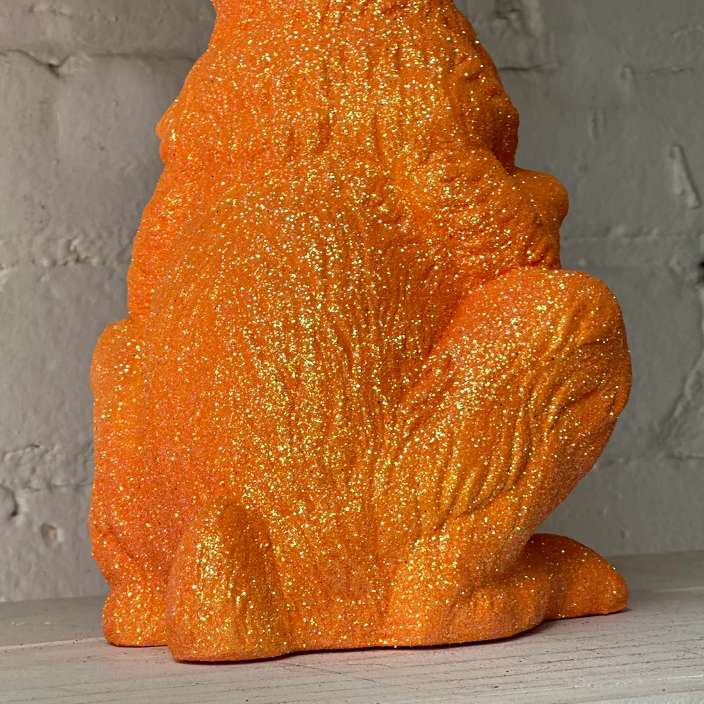 Ino Schaller Large Standing Glitter Bunny in Orange - Image 4