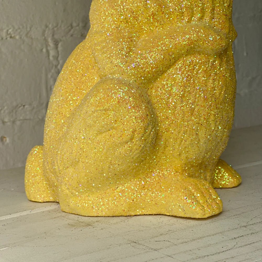 Ino Schaller Large Standing Glitter Bunny in Yellow - Image 2