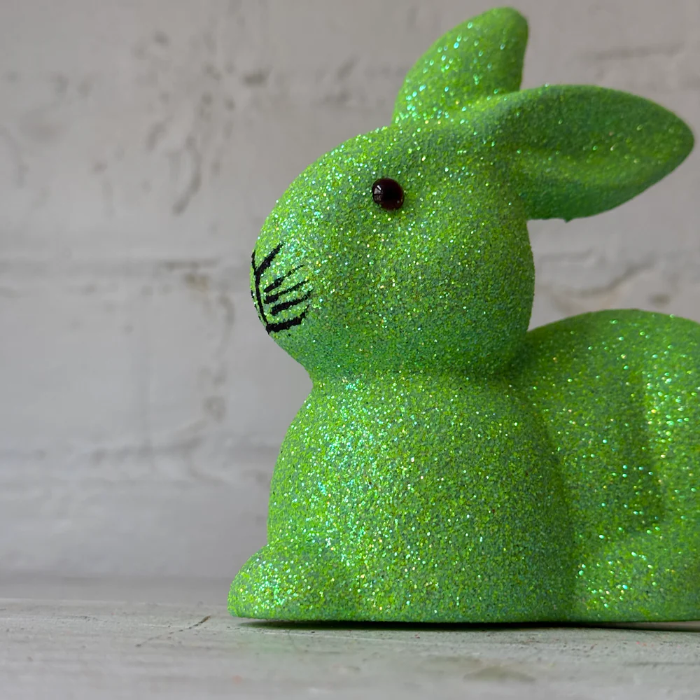 Ino Schaller Lying Glitter Bunny in Green - Image 2