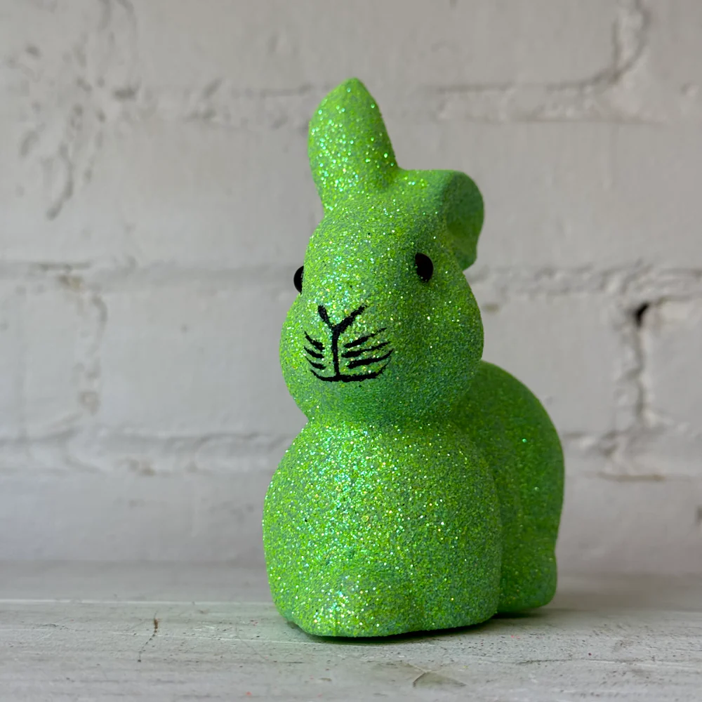 Ino Schaller Lying Glitter Bunny in Green - Image 3