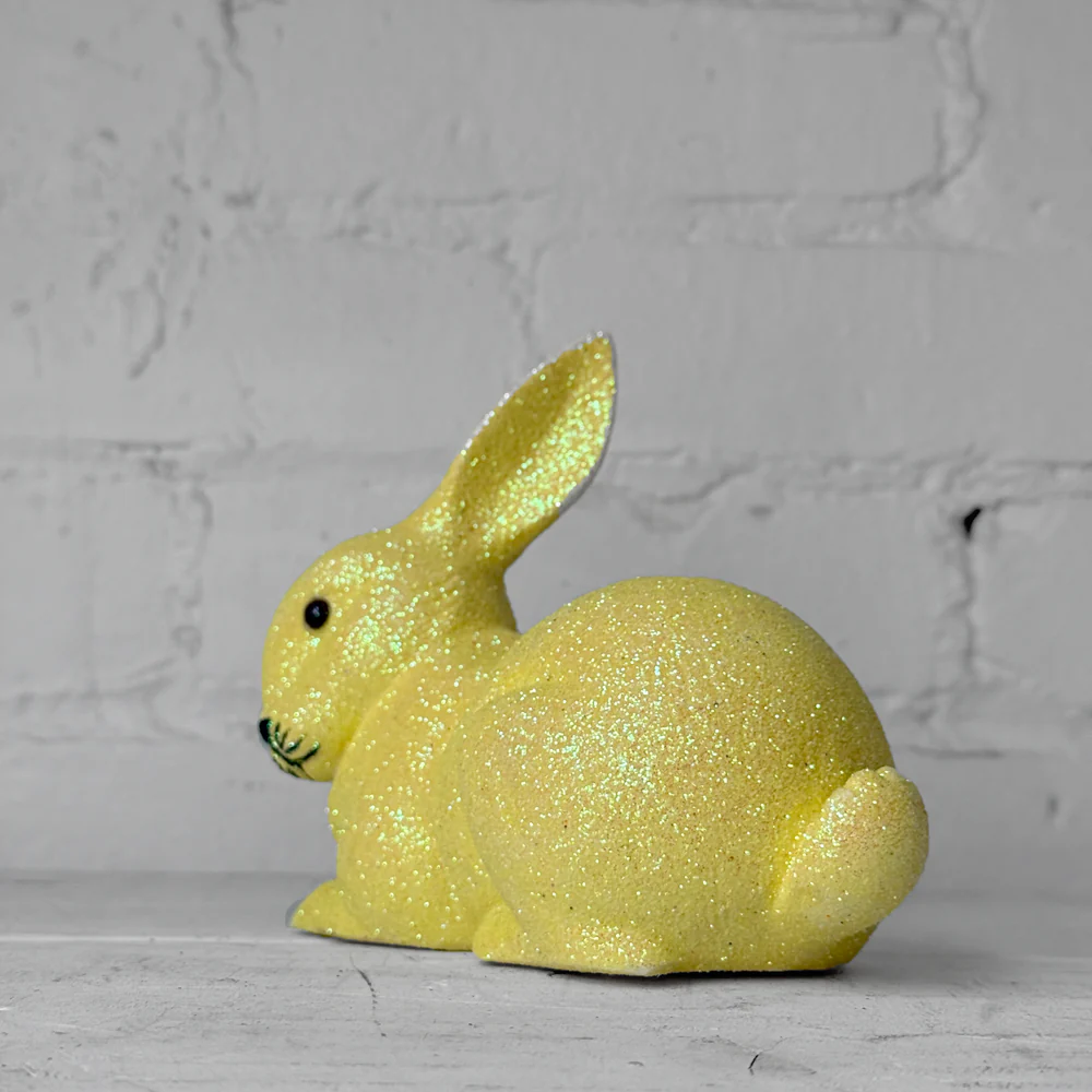 Ino Schaller Lying Glitter Bunny in Yellow with Tail - Image 2