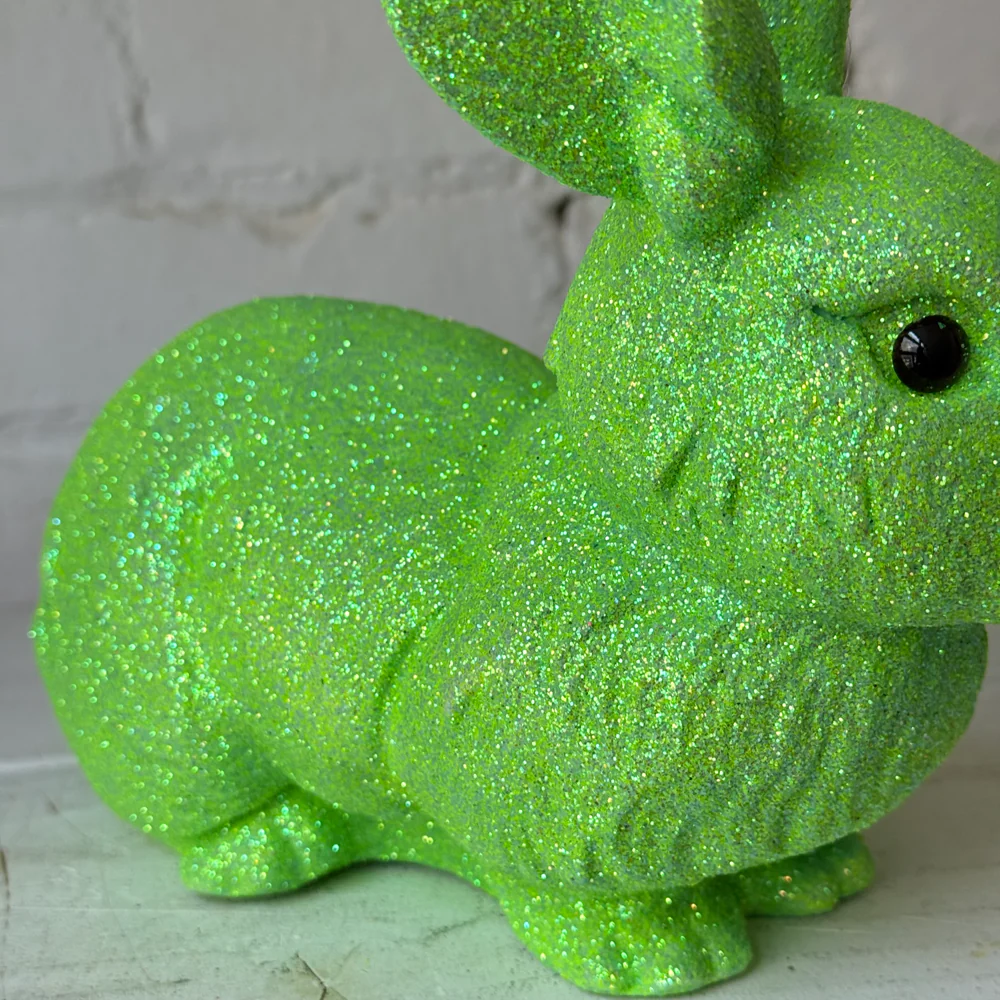 Ino Schaller Medium Lying Glitter Bunny in Green - Image 3