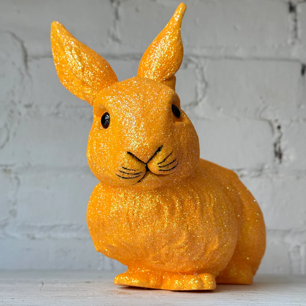 Ino Schaller Medium Lying Glitter Bunny in Light Orange - Image 2