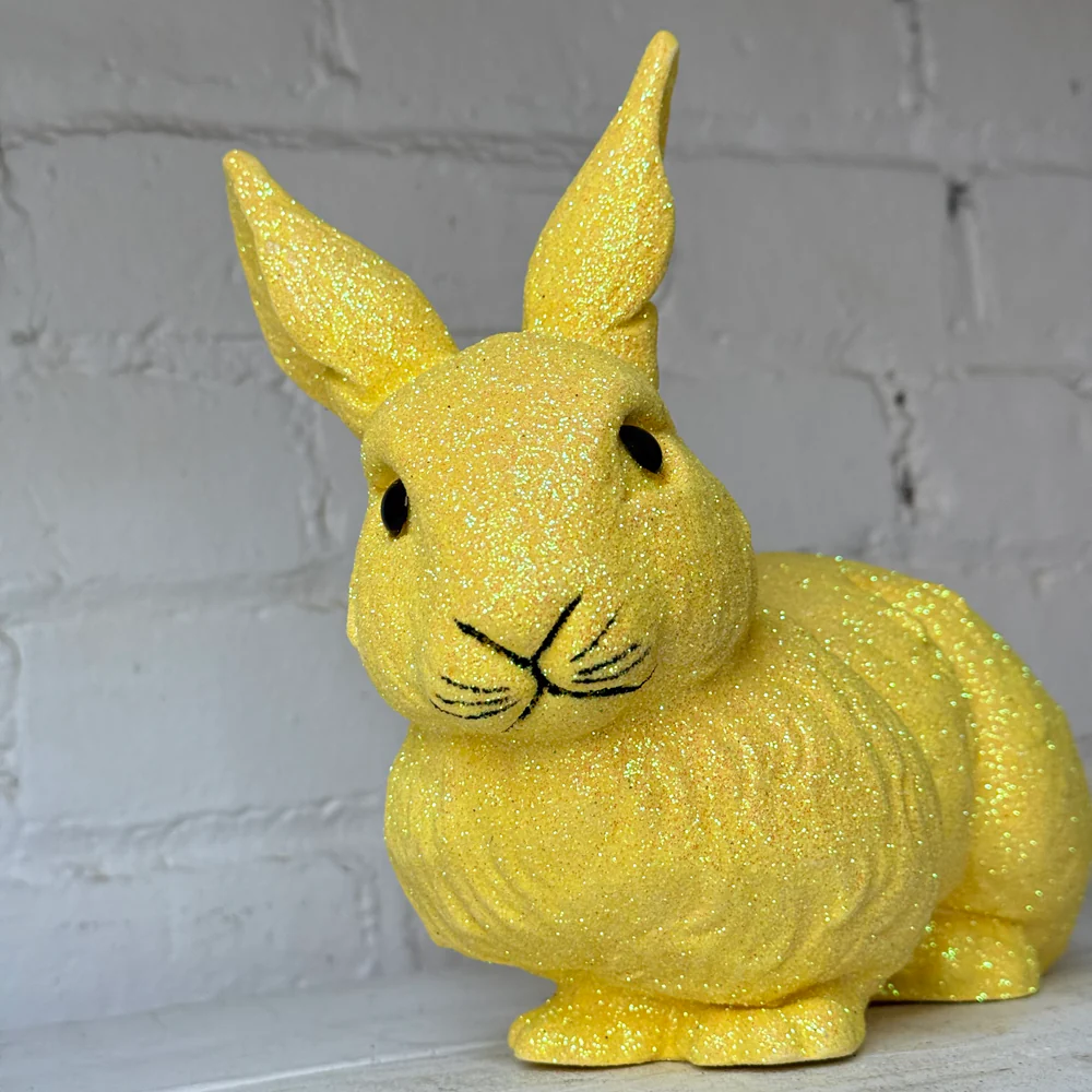 Ino Schaller Medium Lying Glitter Bunny in Yellow - Image 2