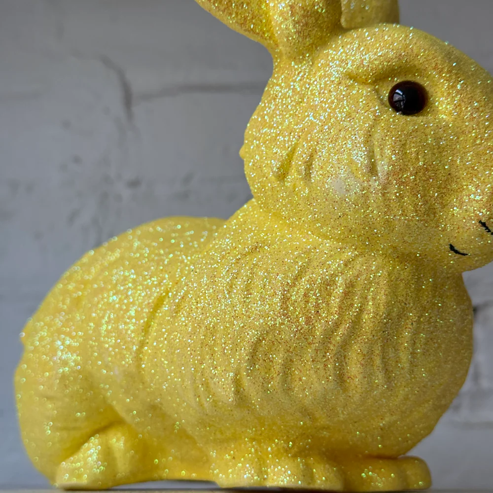 Ino Schaller Medium Lying Glitter Bunny in Yellow - Image 3