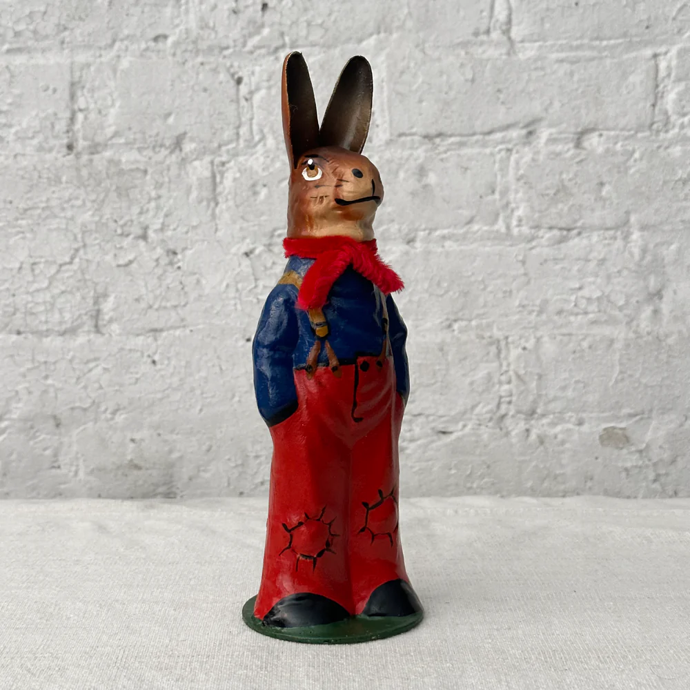 Nostalgic Papier Mâché Rabbit Candy Box in Blue & Red